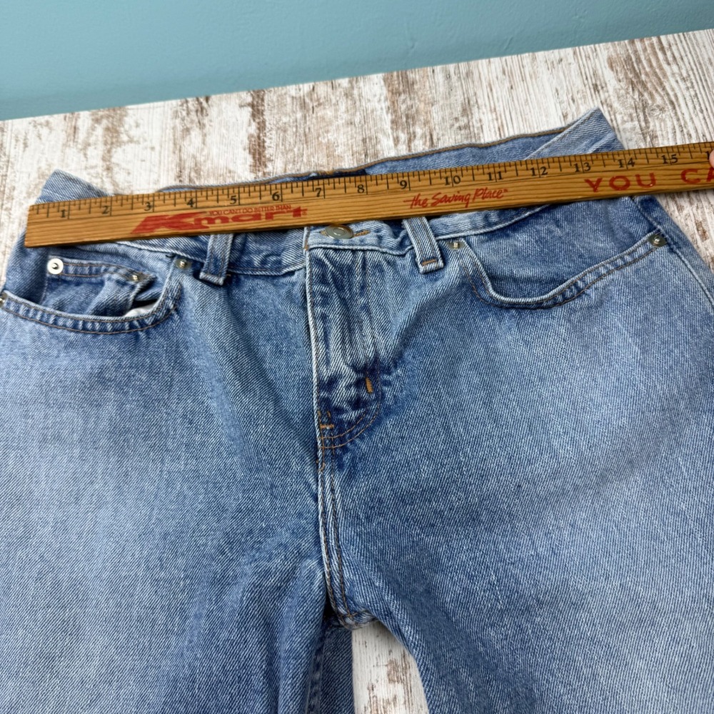 Y2K London Jean Vintage Straight Leg Patchwork Sexy Butt Spell Out Denim Size 6 - Picture 7 of 11